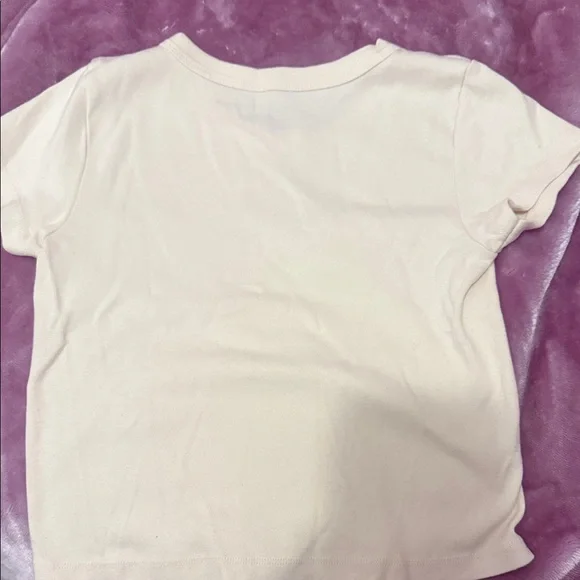 Brandy Melville Cream Boston Crop Top - Picture 2 of 2